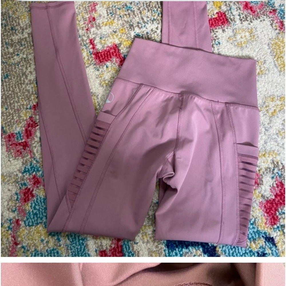 BootyQueen apparel high waist obsession leggings pockets mauve pink XS